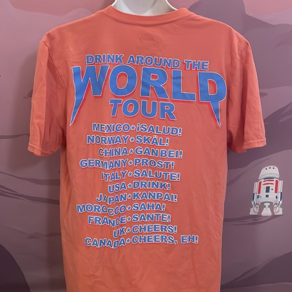“Drink Around The World Tour” EPCOT Disney World Tee from The Lost Bros Size M - Picture 3 of 4